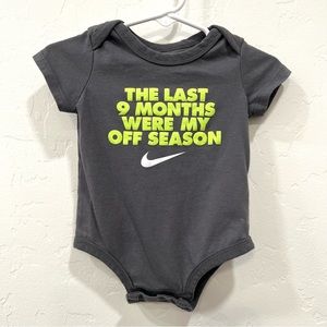 Nike Gray Short Sleeve Bodysuit